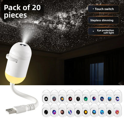 Cross-border Explosion USB Starry Sky Projection Light Car Interior Home Bedroom Night Light Romantic Galaxy Atmosphere Light