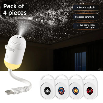 Cross-border Explosion USB Starry Sky Projection Light Car Interior Home Bedroom Night Light Romantic Galaxy Atmosphere Light