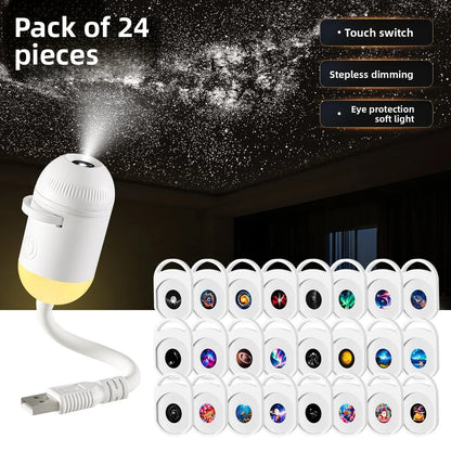 Cross-border Explosion USB Starry Sky Projection Light Car Interior Home Bedroom Night Light Romantic Galaxy Atmosphere Light