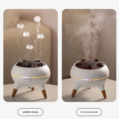 Flame Mist Aroma Diffuser |Jellyfish Dynamic Light Wood |Grain Essential Oil Humidifier | Multi Hole Fragrance Diffusion Machine