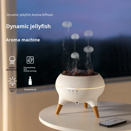 Flame Mist Aroma Diffuser |Jellyfish Dynamic Light Wood |Grain Essential Oil Humidifier | Multi Hole Fragrance Diffusion Machine